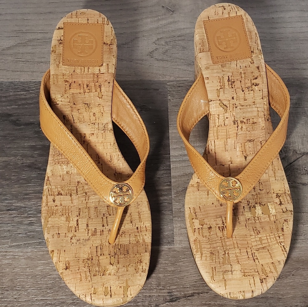 Tory Burch Suzy Cork Platform Wedge Thong Sandal